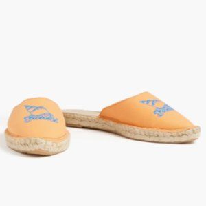 GANNI Embroidered canvas espadrille slippers